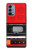 W3204 Red Cassette Recorder Graphic Case Cover Custodia e Flip Case per OnePlus Nord N200 5G