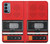 W3204 Red Cassette Recorder Graphic Case Cover Custodia e Flip Case per OnePlus Nord N200 5G