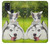 W3795 Grumpy Kitten Cat Playful Siberian Husky Dog Paint Case Cover Custodia e Flip Case per Samsung Galaxy A21s