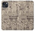 W3819 Retro Vintage Paper Case Cover Custodia e Flip Case per iPhone 13 mini