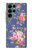 W3265 Vintage Flower Pattern Case Cover Custodia e Flip Case per Samsung Galaxy S22 Ultra