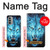 W0752 Blue Fire Grim Wolf Case Cover Custodia e Flip Case per Motorola Moto G51 5G