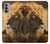 W1046 Lion King of Forest Case Cover Custodia e Flip Case per Motorola Moto G51 5G
