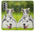 W3795 Grumpy Kitten Cat Playful Siberian Husky Dog Paint Case Cover Custodia e Flip Case per Motorola Moto G51 5G