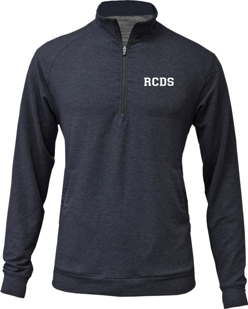 Heather Navy 1/4 Zip Pullover with White RCDS  On Chest - Youth