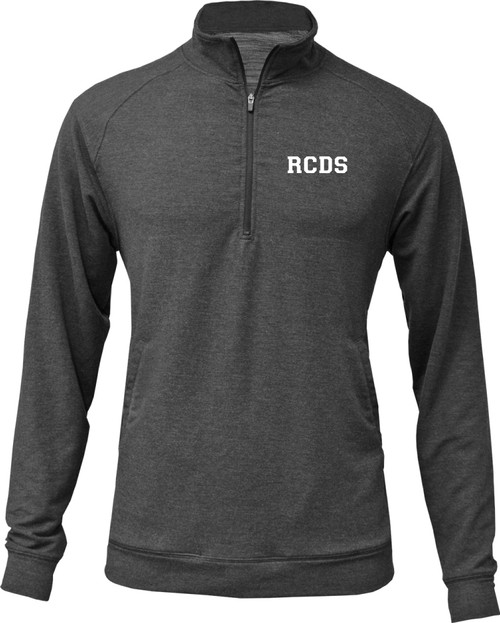 Heather Black 1/4 Zip Pullover with White RCDS On Chest - Youth