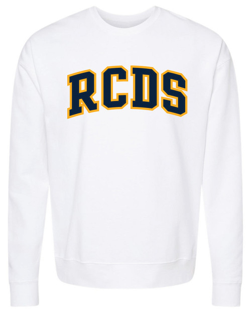 Adult Crewneck Sweatshirt w/RCDS Applique White