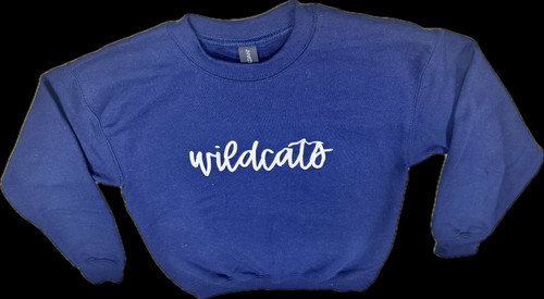 Embroidered Wildcats Youth Crew Navy