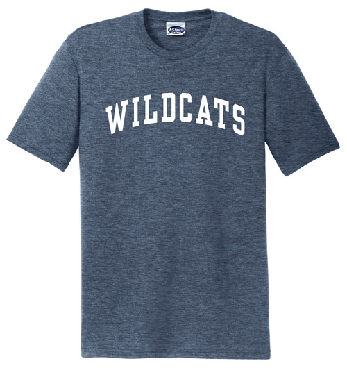 Adult Navy Frost  Tri-blend Wildcats PE  Tee