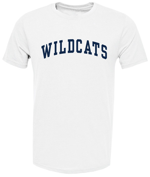 Adult White Moisture Wicking Performance Wildcat Tee