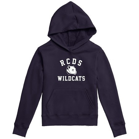 Youth Embroidered Wildcat Head Hoodie Navy