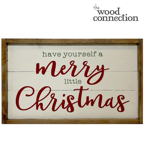 Have Yourself A Merry Little Christmas 14x24 Framed Plank