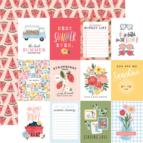 Carta Bella Summer: 3x4 Journaling Cards Scrapbook Paper