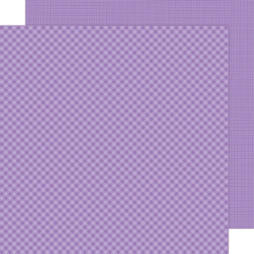 Doodlebug Petite Prints: Orchid Gingham-Linen Scrapbook Paper