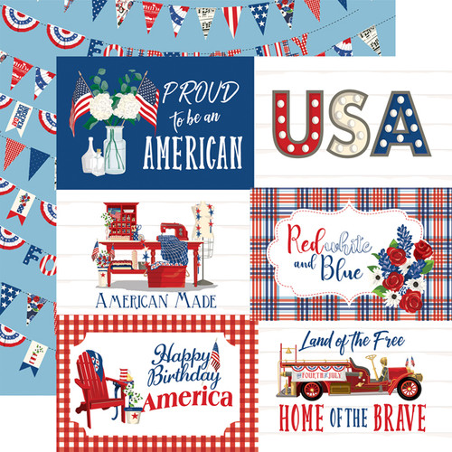 God Bless America: 6x4 Journaling Cards Scrapbook Paper