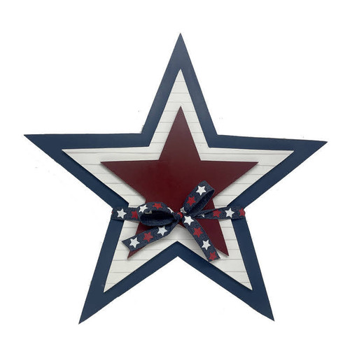 Patriotic Layered Star Door Hang