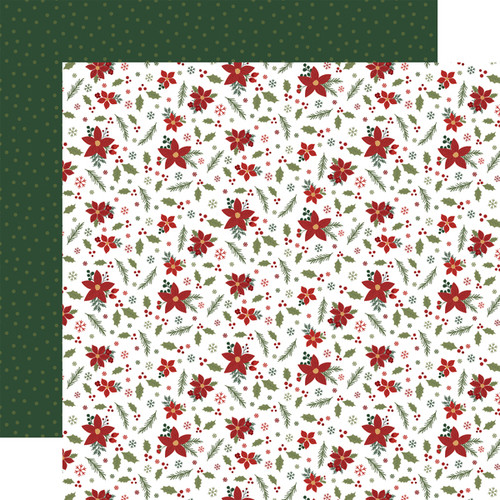 Gnome for Christmas: Holiday Flowers Scrapbook Paper