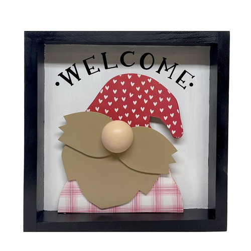 Welcome Gnome 12x12 Box Sign - Valentines Day