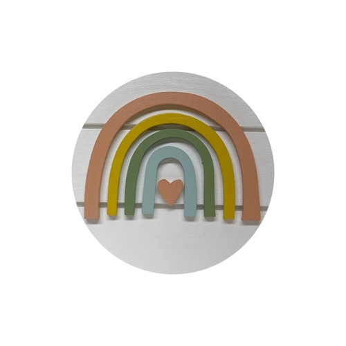 Rainbow on Mini Slat Circle - St. Patrick's Day