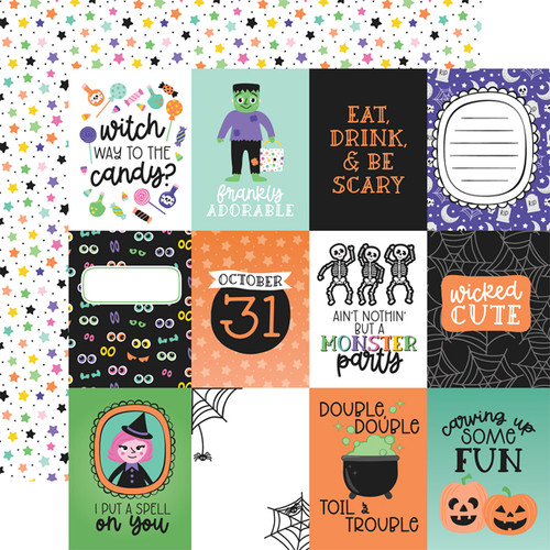 Monster Mash: 3x4 Journaling Cards Scrapbook Paper