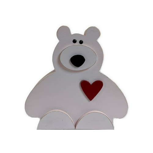 small sitting polar bear for valentines