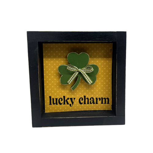 lucky charm 5x5 box sign with shamrock