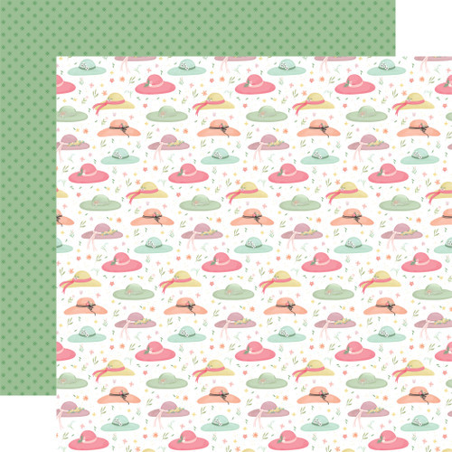 Here Comes Spring: Spring Sun Hat Scrapbook Paper