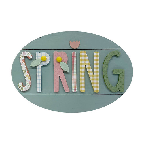 spring letters on oval plank
