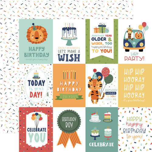 A Birthday Wish Boy: 3x4 Journaling Cards Scrapbook Paper