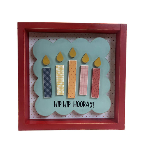 Hip hip hooray 12x12 sign 