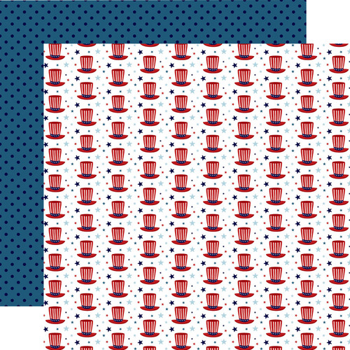 Stars and Stripes Forever: Honorable Hat Scrapbook Paper