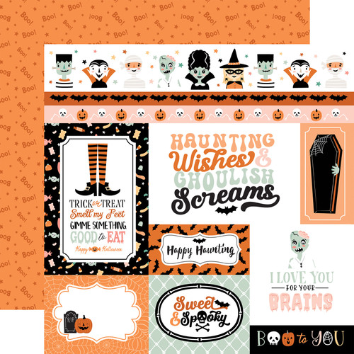 Spooktacular Halloween: Multi Journaling Cards Scrapbook paper