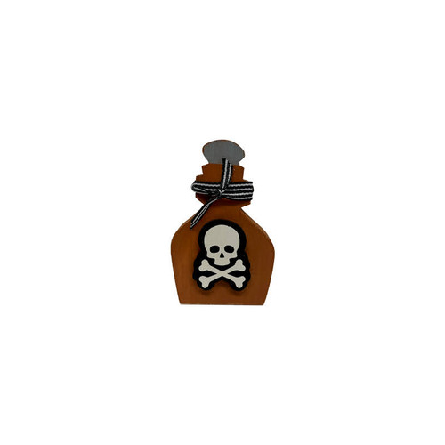 little potion bottle med w/skull and crossbones