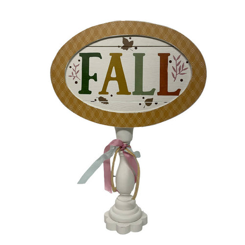 fall oval plank sign