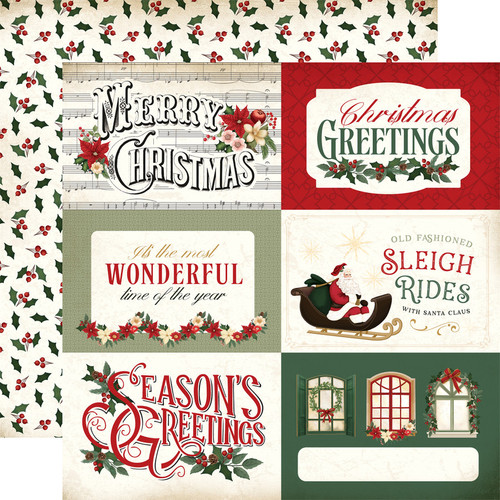 A Vintage Christmas: 6x4 Journaling Cards Scrapbook Paper