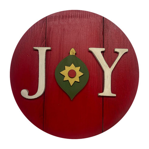JOY Circle Plank w/ornament