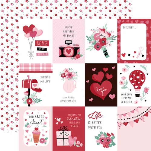Valentine's Day: 3x4 Journaling Cards Scrapbook Paper
