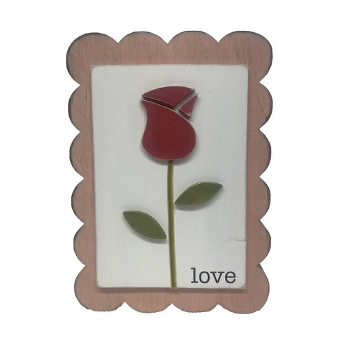 Rose on 5x7 Scalloped Stamp