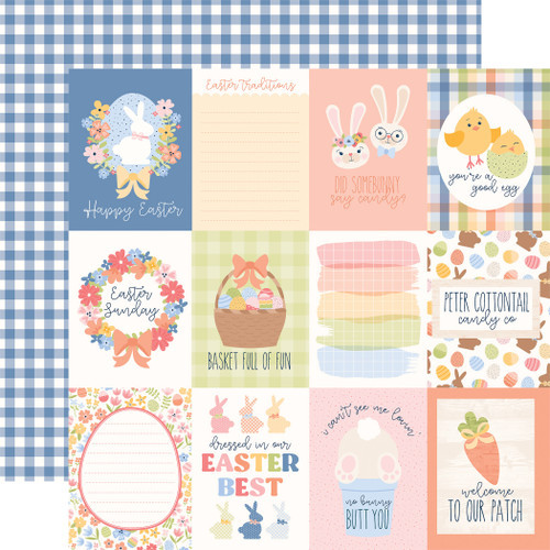 Bunnies & Baskets: 3x4 Journaling Cards Scrapbook Paper
