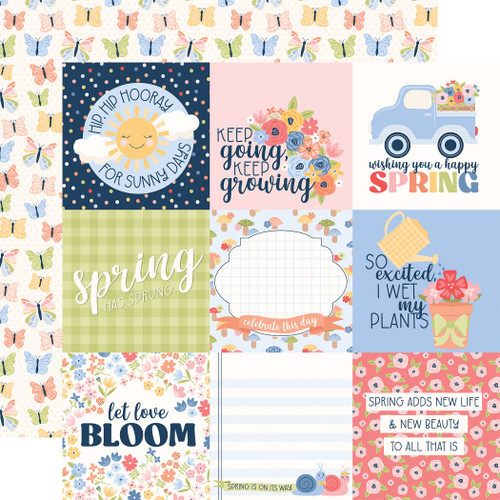Blossoms & Bees: 4x4 Journaling Cards Scrapbook Paper