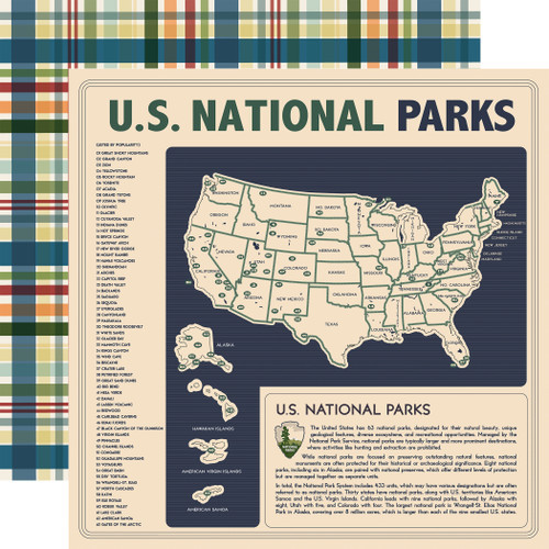 National Parks: National Parks Map Scrapbook Paper