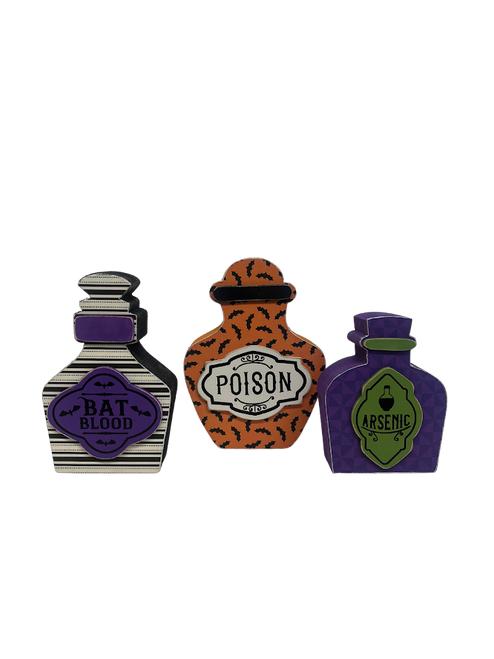 potion bottle set w/overlays and labels