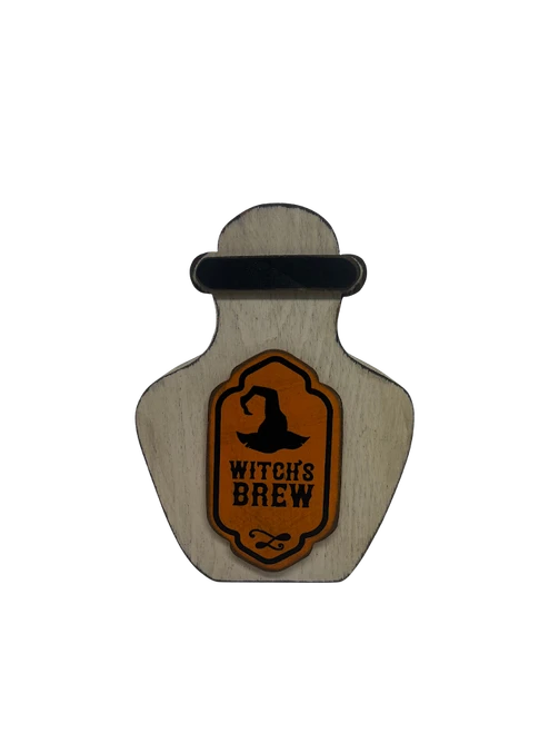 lg potion bottle w/overlay and witch's brew label