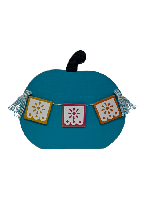 Wide pumpkin with banner