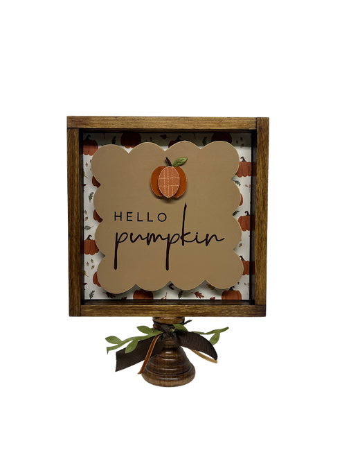 Hello Pumpkin 8x8 box sign