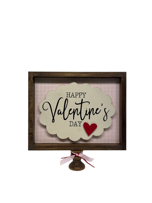 Happy Valentines Day in 8x10 box sign w/ heart and candle cup