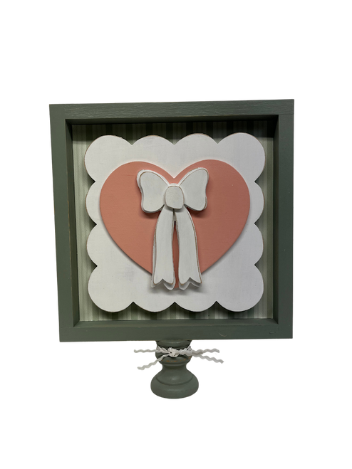 Conversation heart box sign with bow