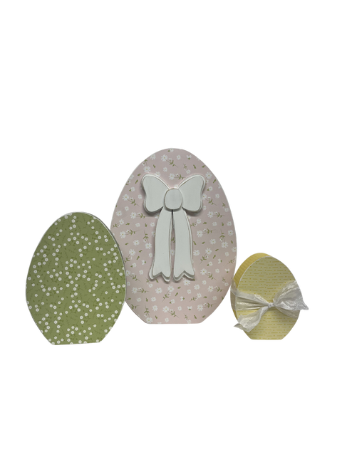 Egg Trio with Skinny Bow Overlay