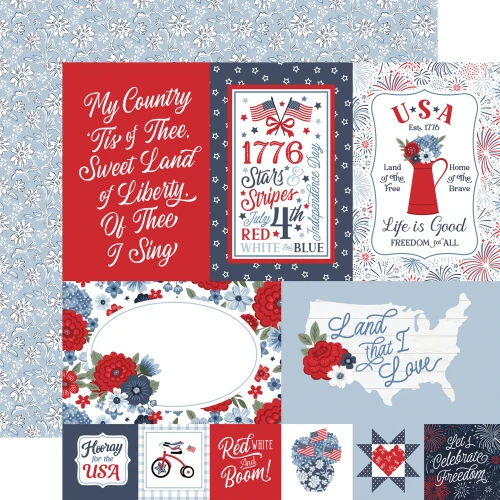 All American: USA Journaling Cards Paper