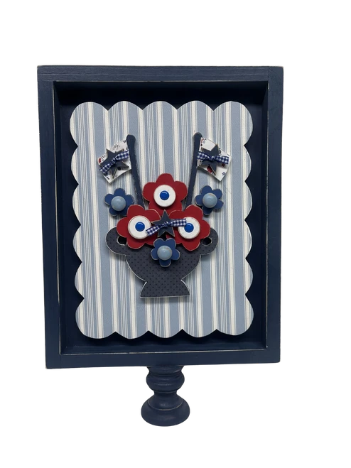 4th of July floral 8x10 box sign